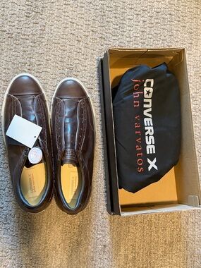 John Varvatos Men's Brown Leather Slip-On Loafers